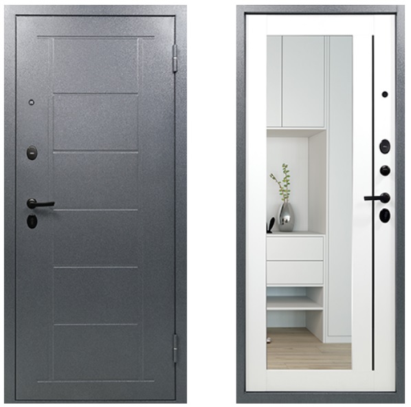 Титан (мет/МДФ зеркало) чёрная фурнитура